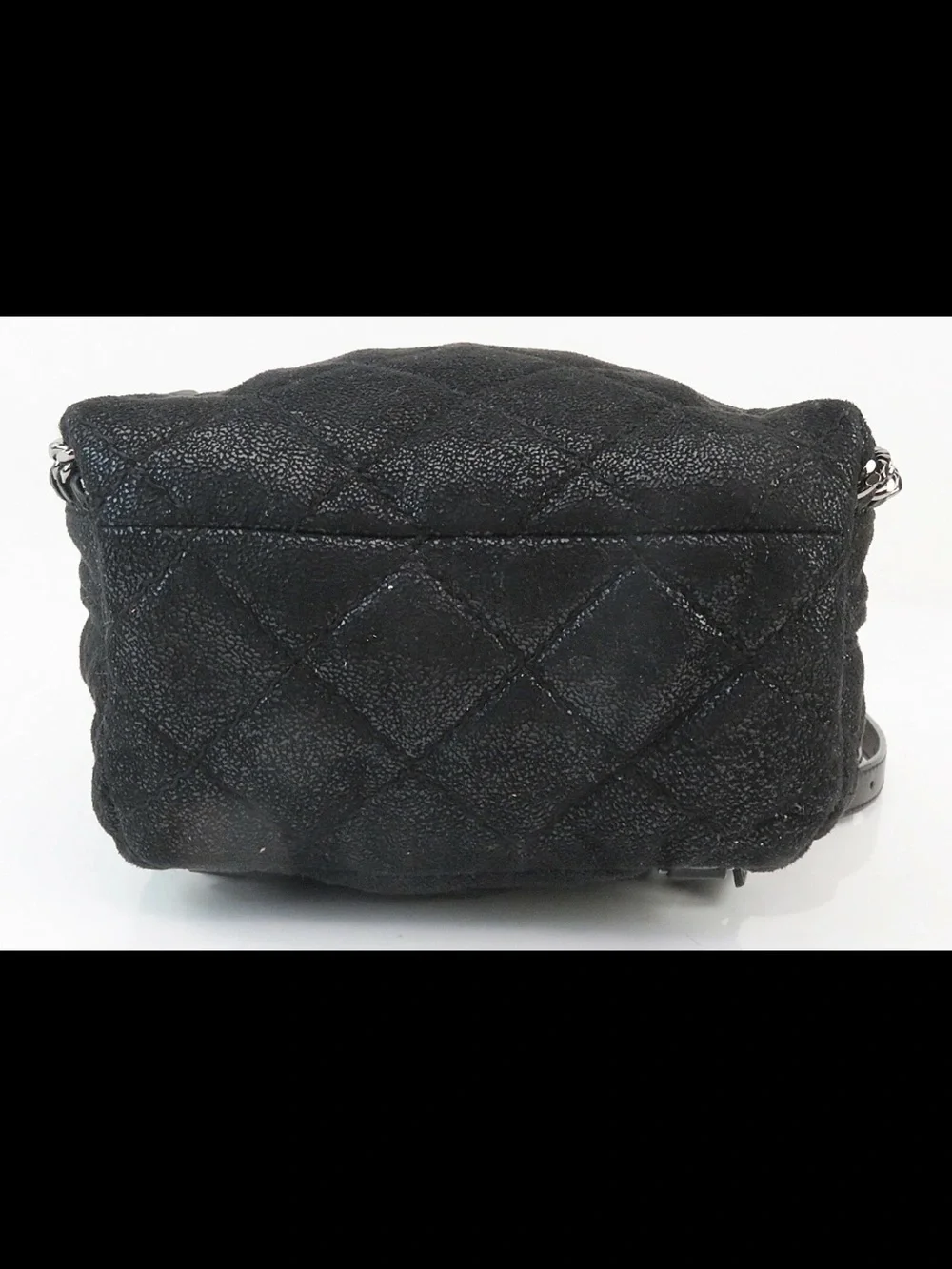 Stella McCartney Black Quilted Mini Backpack with Chain Trim